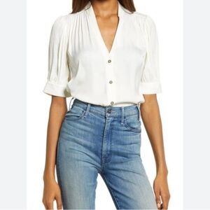 Treasure & Bond White Button-Up Blouse